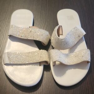 SHEIN Sparkling White Sandals